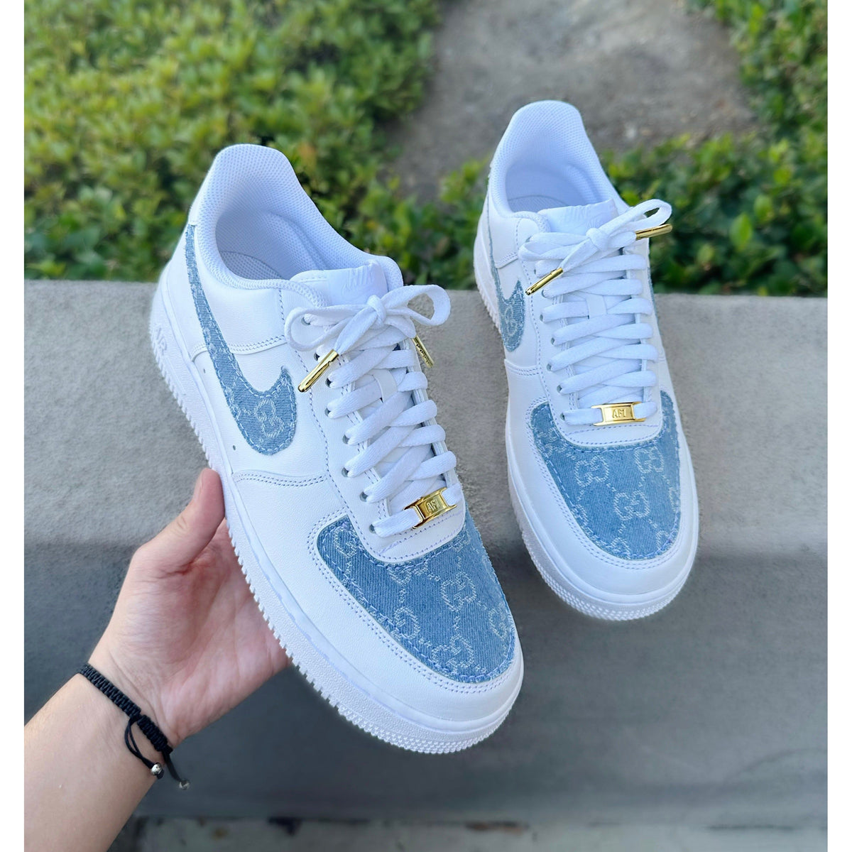Gold Denim GeeGee AF1s â Wavy Creationz