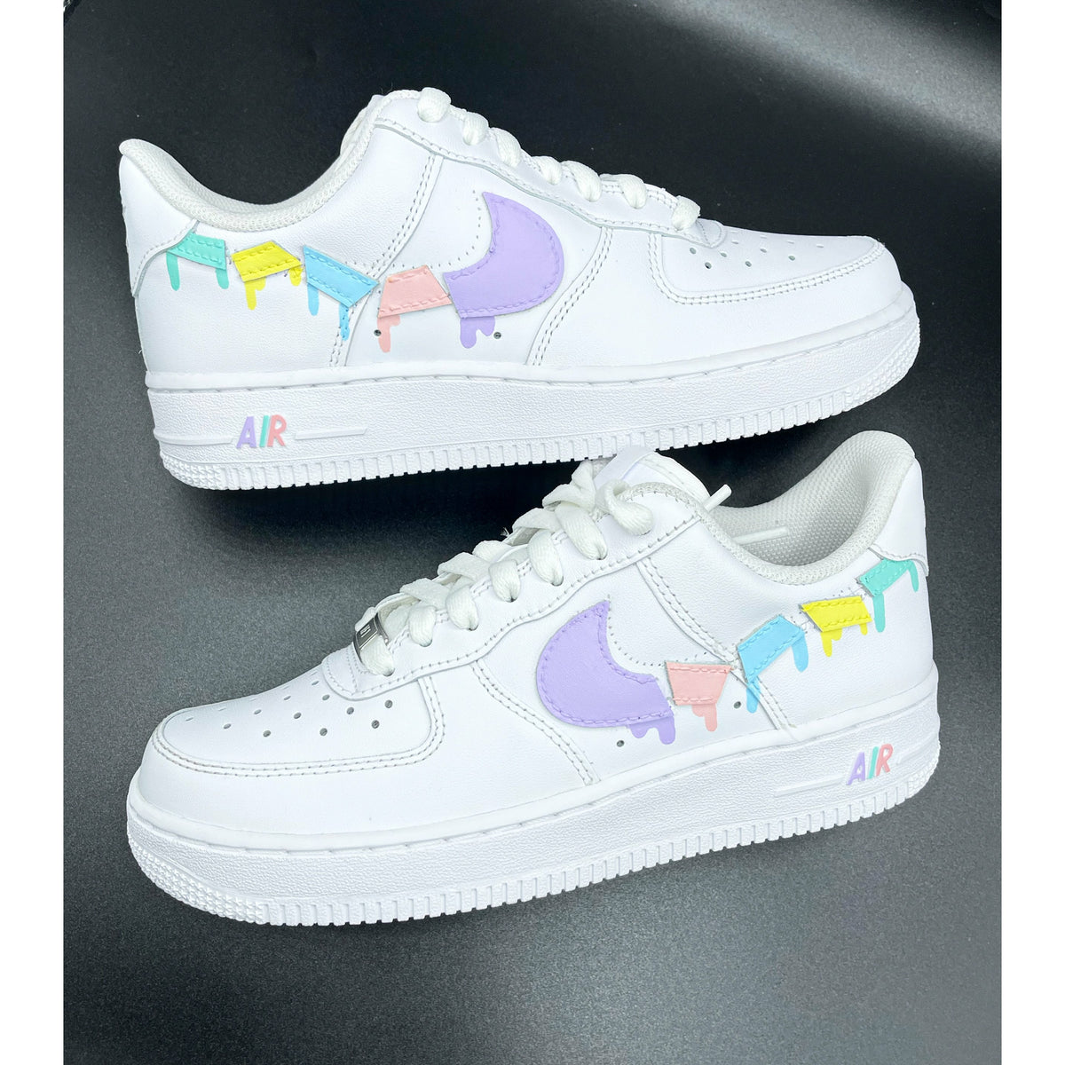 Drip Pastel Shattered Swoosh AF1s – Wavy Creationz